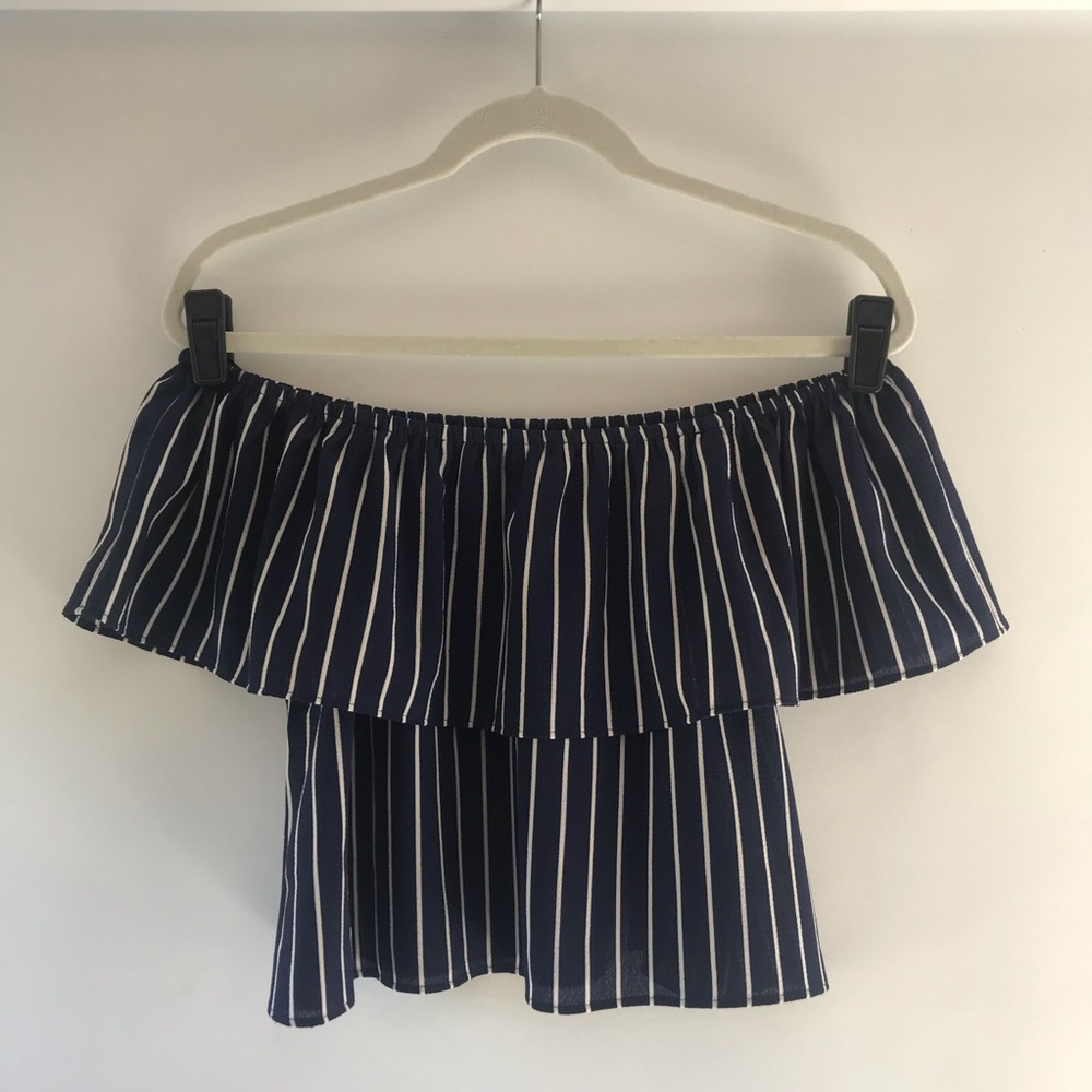 Off the shoulder striped top